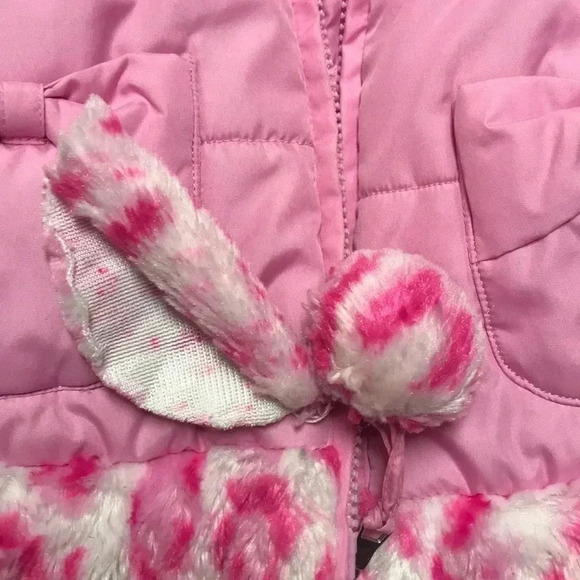 Toddler girl pink puffer jacket, size 18 months - Picture 6 of 10